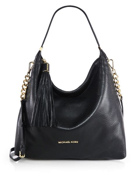 michael kors black over the shoulder bag|Michael Kors black shoulder handbags.